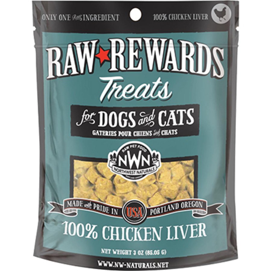 Northwest Naturals Raw Rewards Freeze Dried Dog & Cat Treats Chicken Liver 3-oz