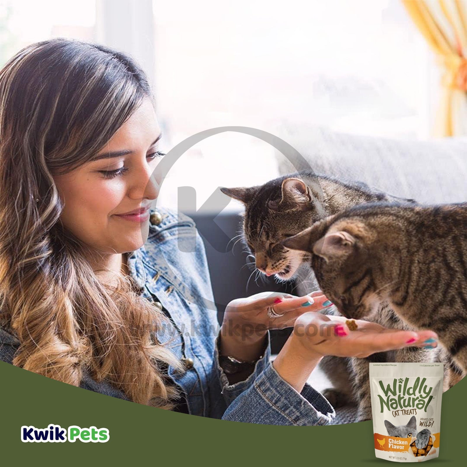 Cat Eating Fruitables Wildly Natural Chicken Cat Treats 2.5-oz