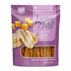Loving Pets Soft Jerky Sticks Dog Treat Chicken & Cheese 6-oz