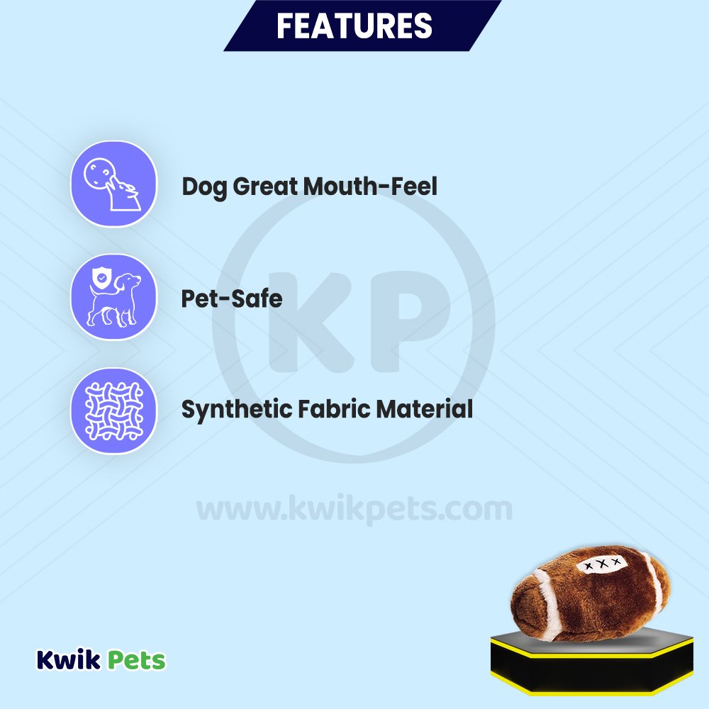 Ethical Pet Spot Plush Dog Toy Football 4.5-in, Kwik Pets
