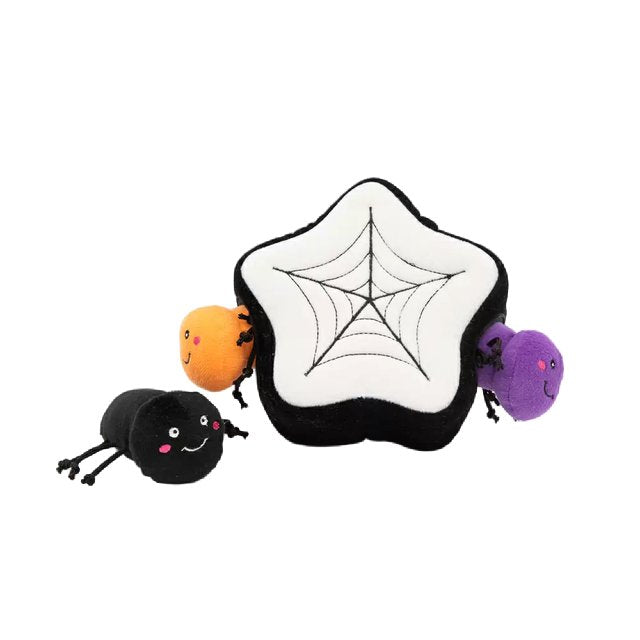 ZippyPaws Halloween Burrow Spider Web Dog Toy