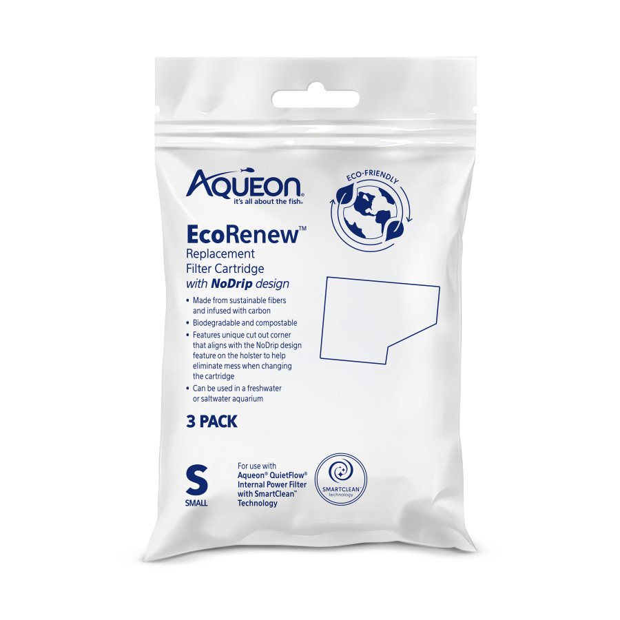 Aqueon EcoRenew Replacement Aquarium Filter Cartridges Small 3 Count, Kwik Pets