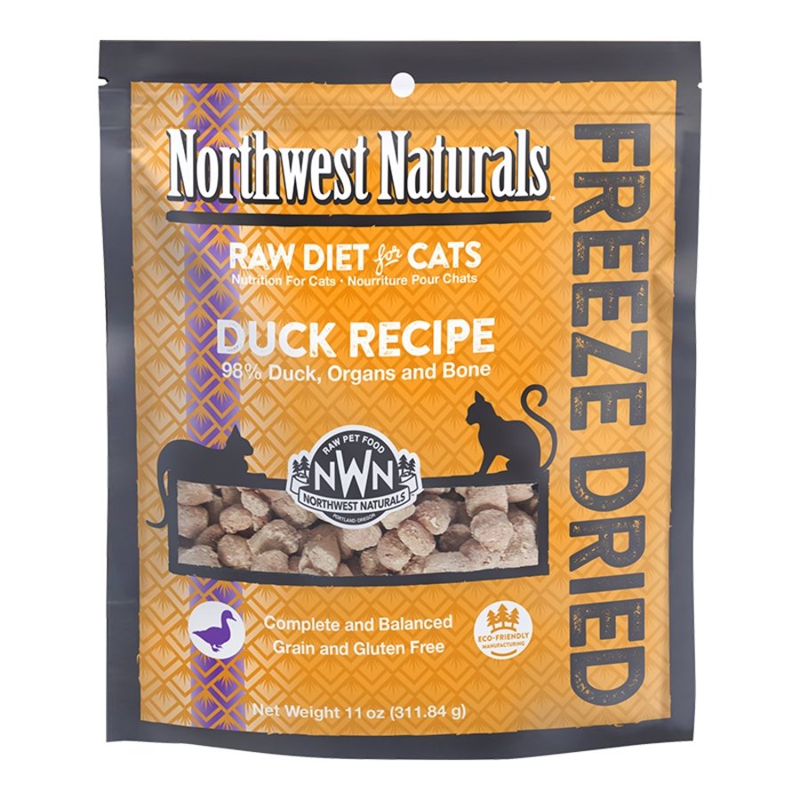 Northwest Naturals Freeze Dried Raw Diet Cat Food Duck Recipe 11-oz, Kwik Pets