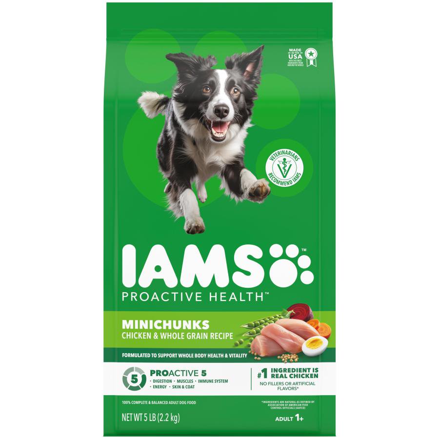 IAMS Minichunks Small Kibble High Protein Adult Dry Dog Food Chicken & Whole Grain 5-lb