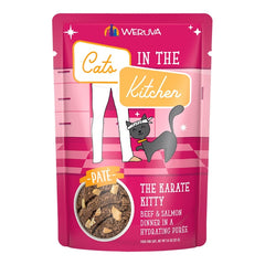Weruva Cats in the Kitchen The Karate Kitty Paté Wet Cat Food Beef & Salmon Dinner in a Hydrating Purée 3-oz