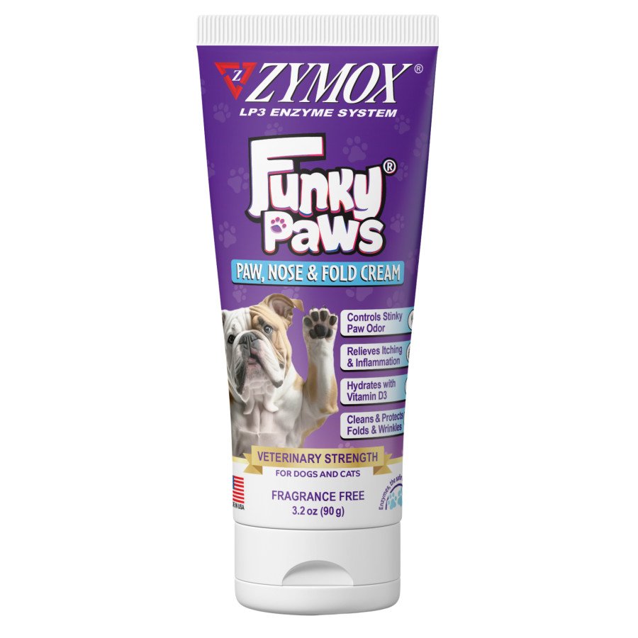 Zymox Funky Paws Paw, Nose & Fold Cream for Dogs & Cats 3.2 oz, Kwik Pets