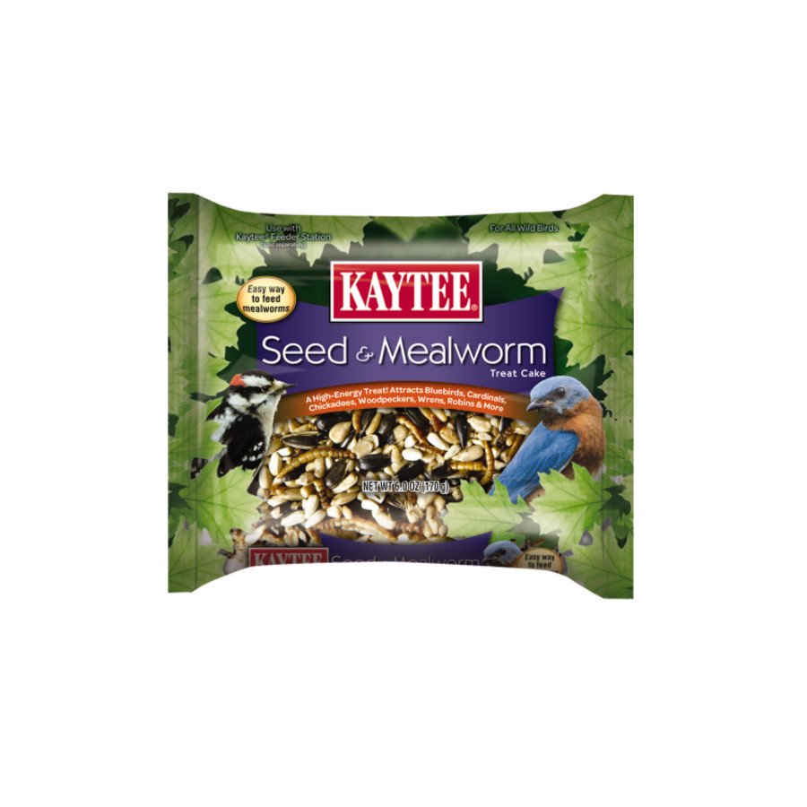 Kaytee Seed & Mealworm Wild Bird Treat Cake 6-oz