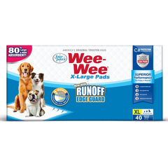 Four Paws Wee-Wee Superior Performance X-Large Dog Pee Pads with Runoff Edge Guard 40 Count 28 in X 34 in