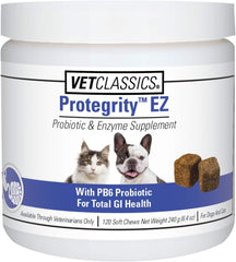 VetClassics Protegrity EZ Probiotic & Enzyme Soft Chews Dog & Cat Supplement 120 Count