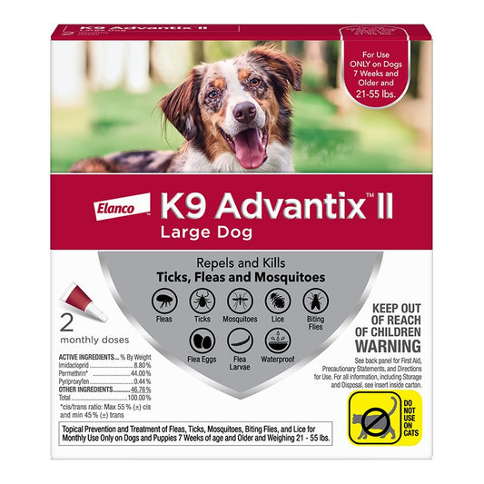 K9 Advantix II Dog Large 21-55 lb Red 2 Pack, Elanco