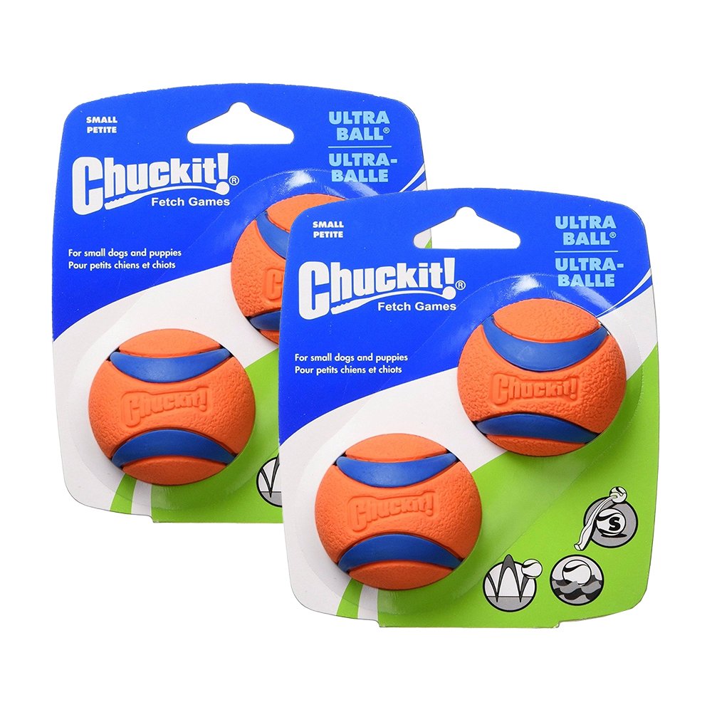 Chuckit! Ultra Ball Dog Toy Blue/Orange Small 2 Pack of 2 Count, Kwik Pets