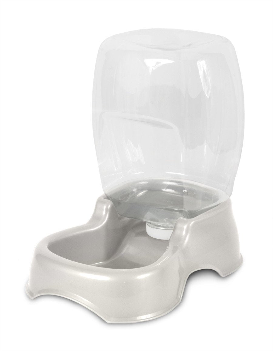 Petmate Pet Cafe Automatic Dog & Cat Gravity Water Bowl Pearl Silver Medium