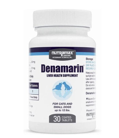 Nutramax Laboratories Denamarin Liver Health Supplement Tablets for Cats and Small Dogs 30 Count