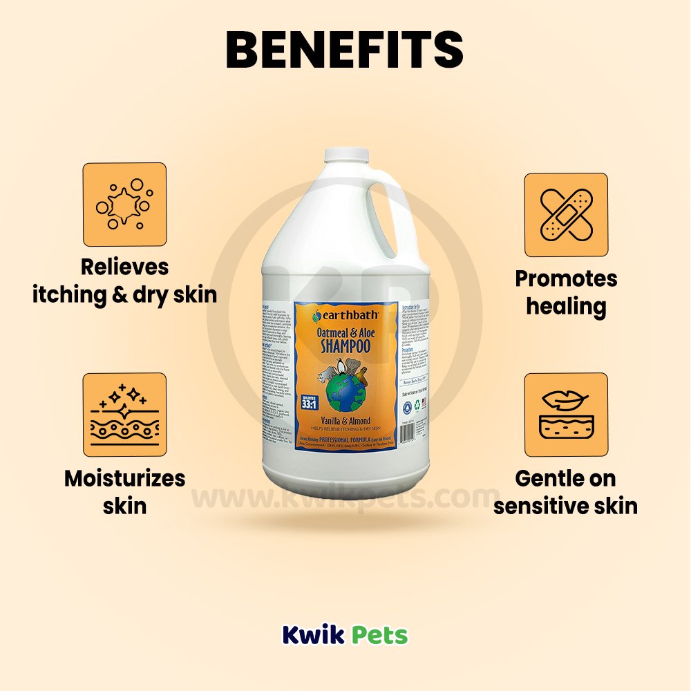 Benefits of Earthbath Oatmeal & Aloe Pet Shampoo Fragrance Free 128-oz