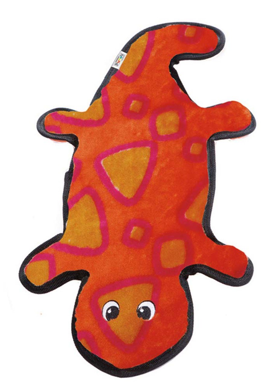 Outward Hound Durablez Gecko Tough Stuffing-Free Dog Toy Orange Large
