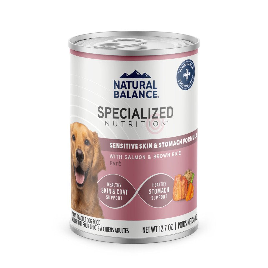 Natural Balance Specialized Nutrition Sensitive Skin & Stomach Wet Dog Food Salmon & Brown Rice 12.7-oz