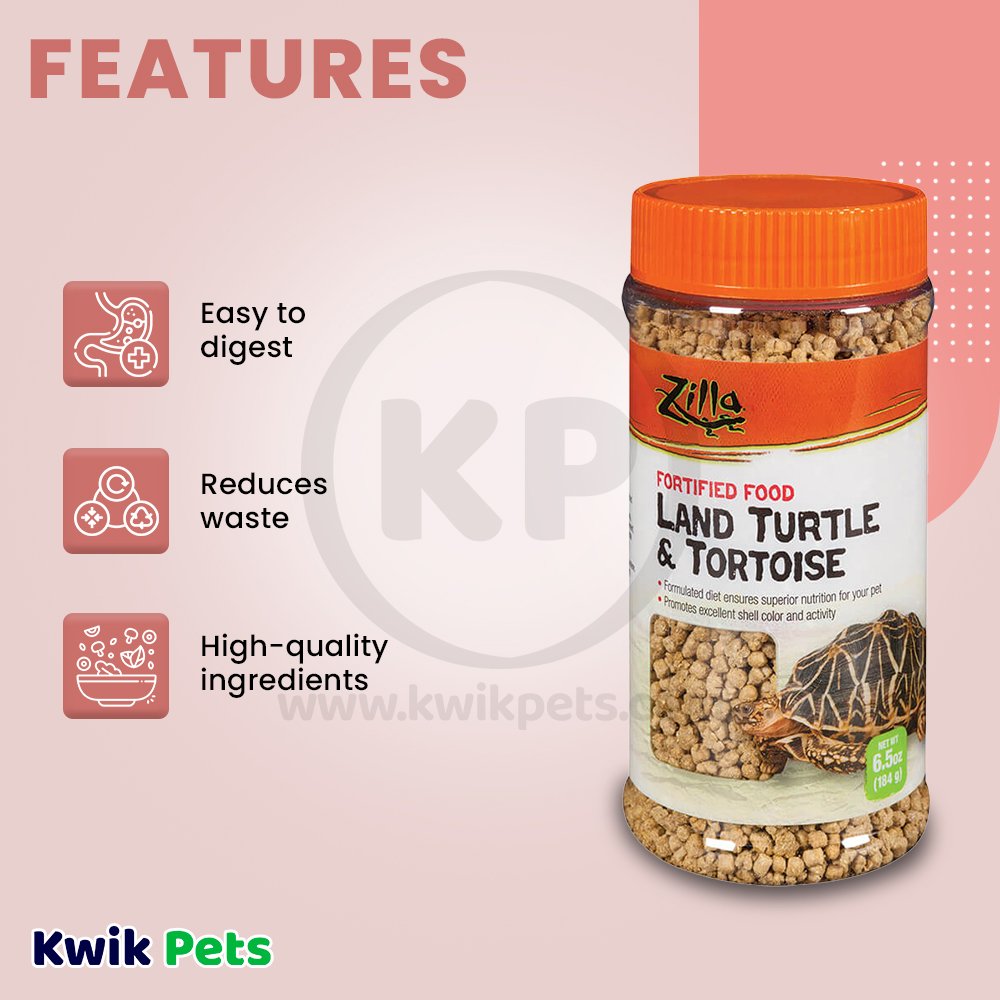 Zilla Land Turtle and Tortoise Extruded Food Pellets 6.5 oz, Zilla