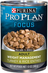 Purina Pro Plan Weight Management Turkey & Rice Entrée In Gravy Adult Wet Dog Food 13-oz