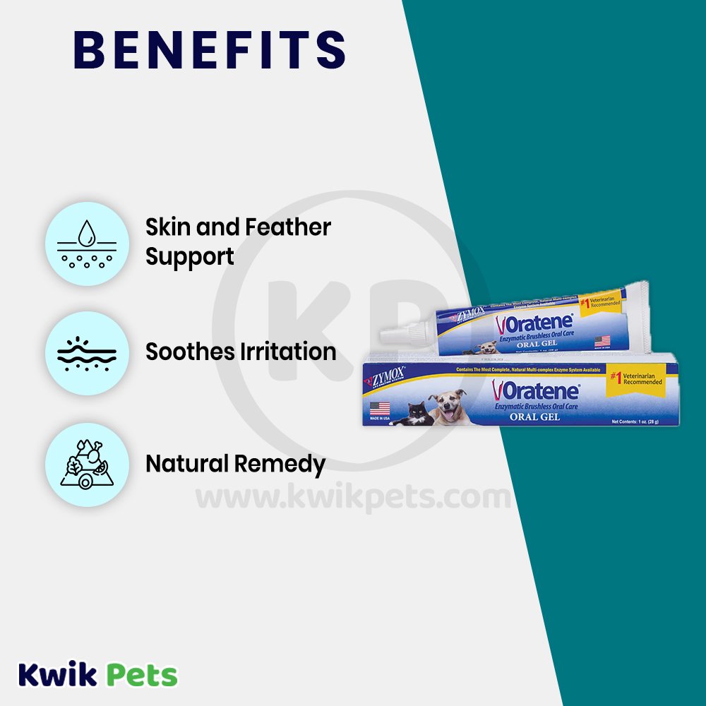 Benefits - Zymox Oratene Brushless Enzymatic Oral Care for Dogs Oral Gel 1-oz