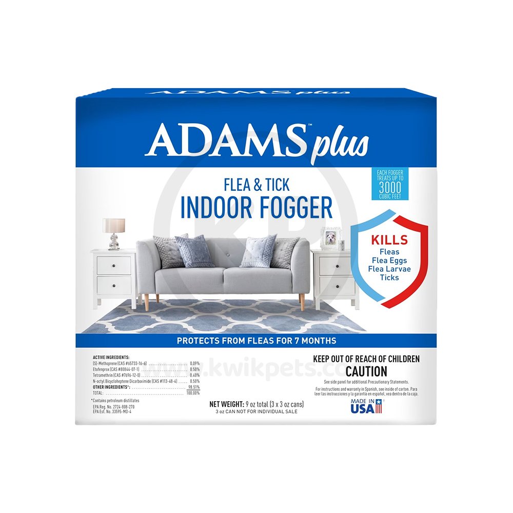 Adams Plus Flea & Tick Indoor Fogger 3 pk, 3-oz, Adams