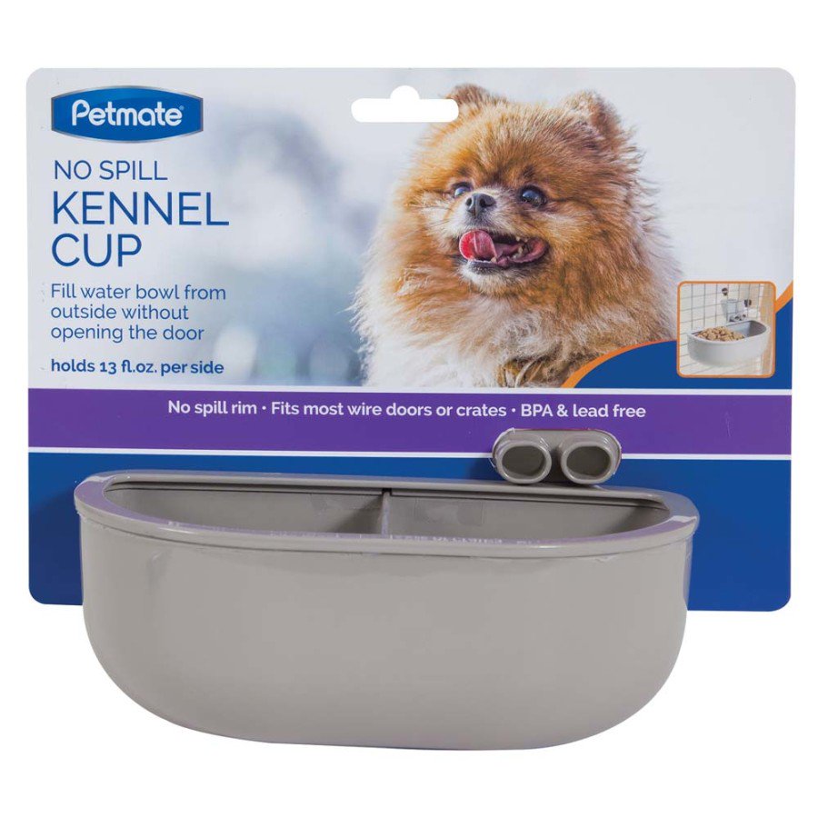 Petmate No-Spill Double Diner Plastic Kennel Dog Bowl