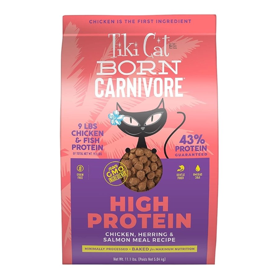 Tiki Pets Cat Born Carnivore High Protein Dry Cat Food Chicken, Herring & Salmon