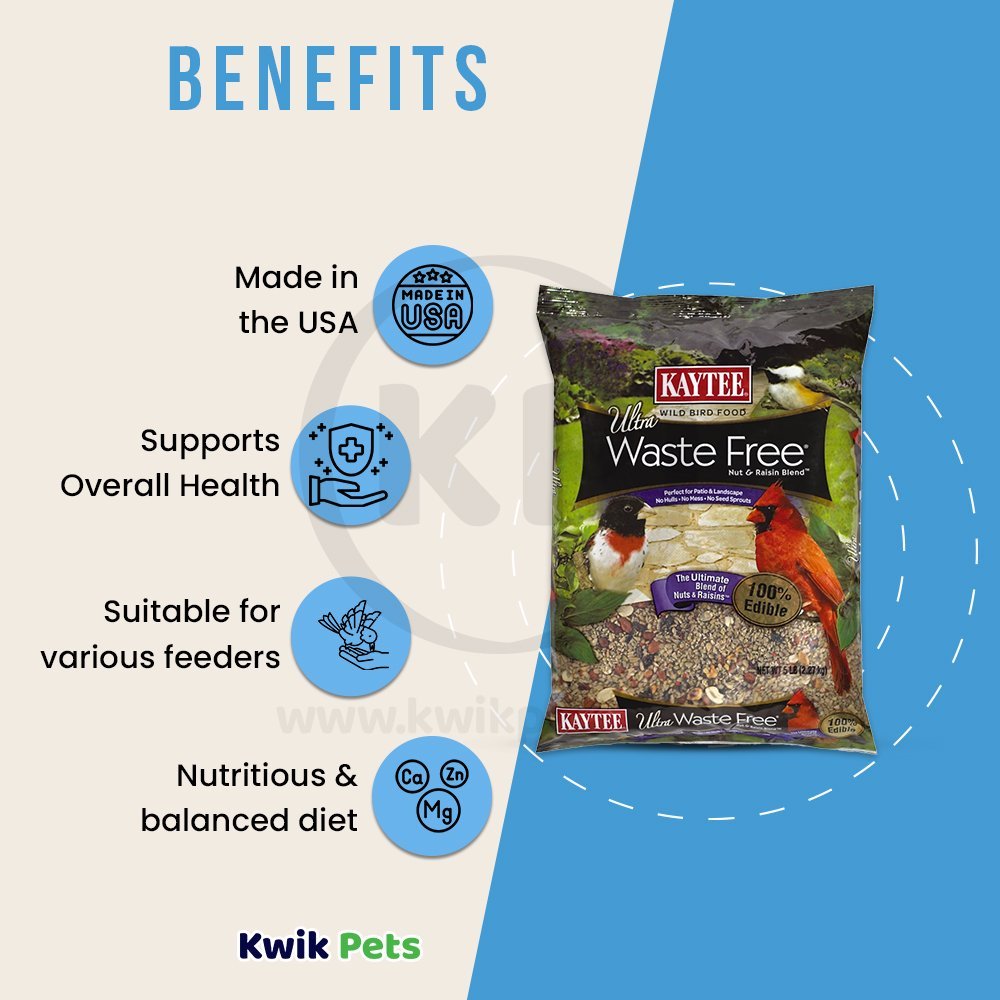 Kaytee Ultra Waste Free Nut & Raisin Blend 5-lb, Kaytee