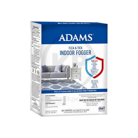 Adams Flea & Tick Indoor Fogger 2 Pack, Clear, 3-oz Cans, Adams