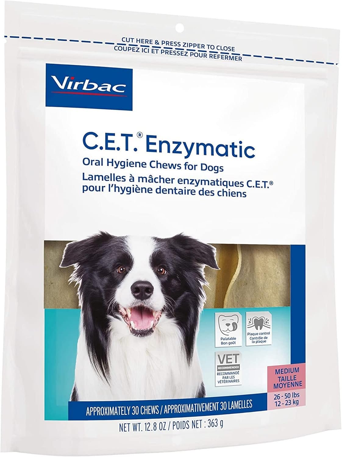 Virbac C.E.T. Enzymatic Dental Chews for Dogs Medium 12.8-oz