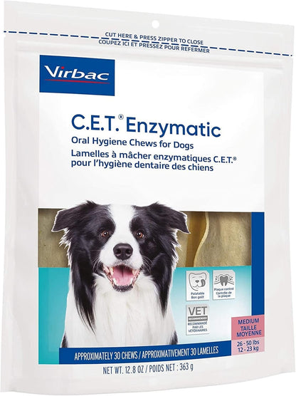 Virbac C.E.T. Enzymatic Dental Chews for Dogs Medium 12.8-oz