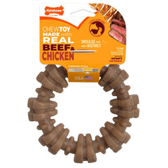 Nylabone Strong Textured Ring Real Beef & Chicken Dog Toy XL/Souper - 50+ lbs