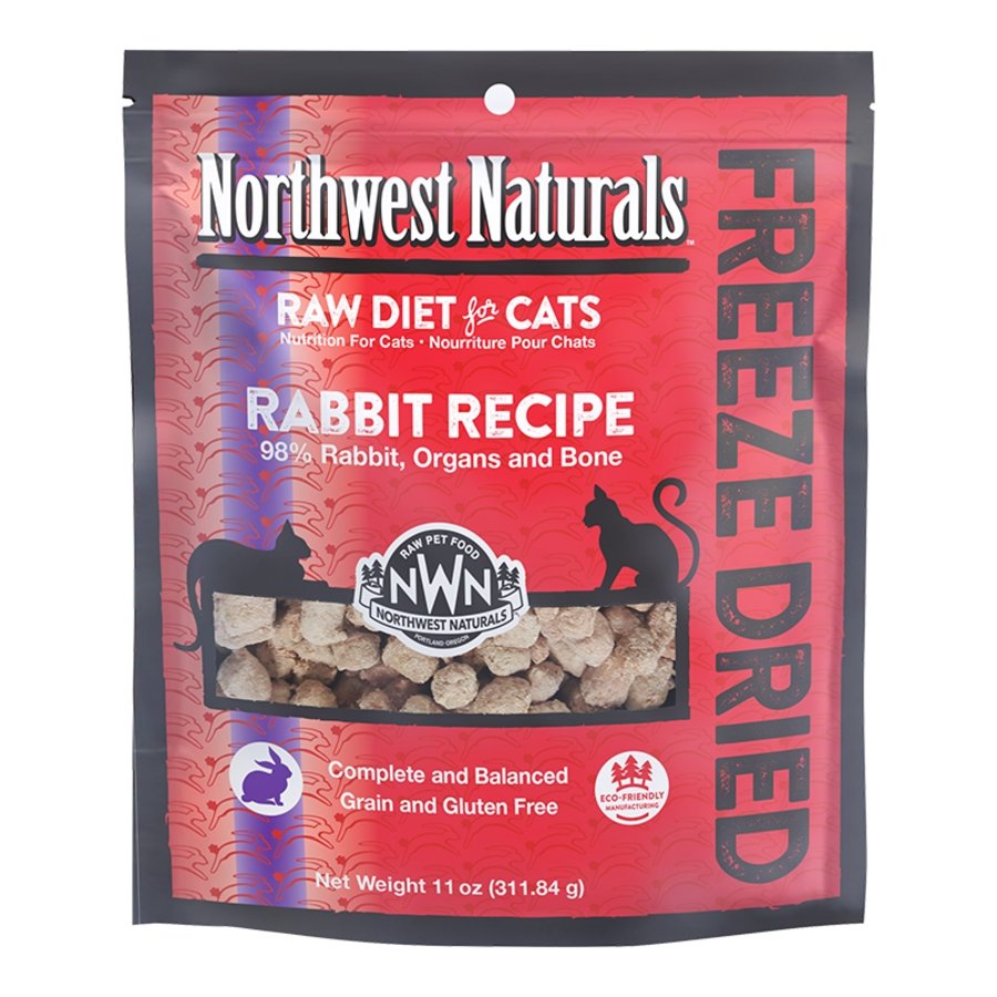 Northwest Naturals Freeze Dried Raw Diet Cat Food Rabbit Recipe 11-oz, Kwik Pets