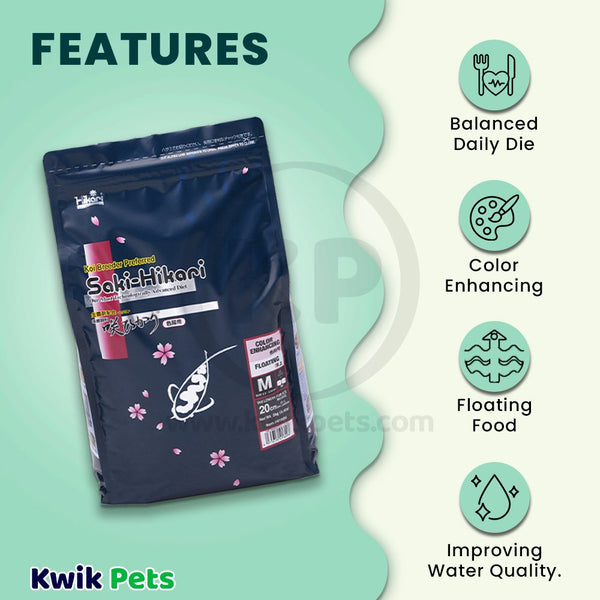 Hikari USA Saki-Hikari Color Enhancing Probiotic Enhanced Fish Food for Koi 4.4-lb, MD, Hikari
