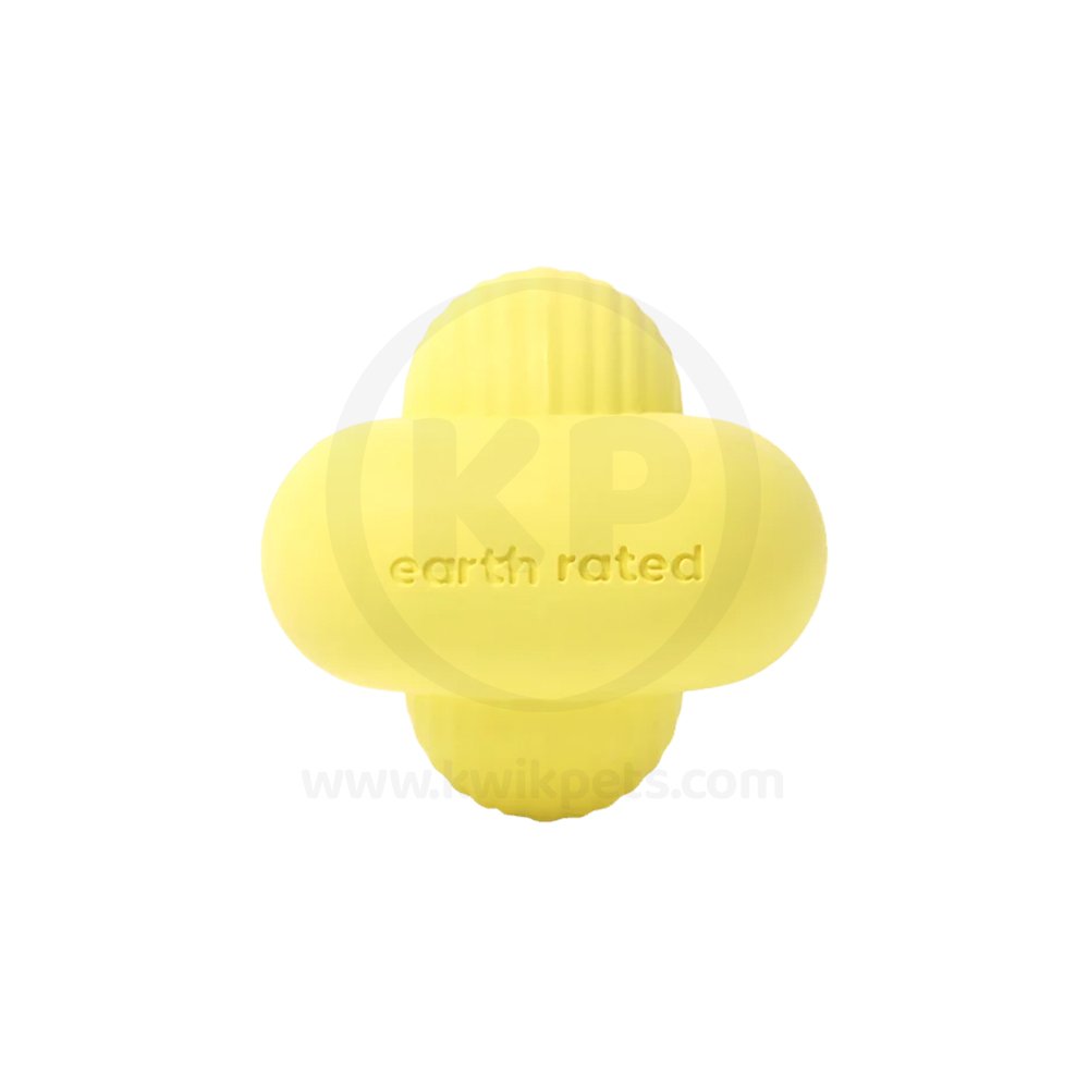 Product of Earth Rated Natural Rubber Dog Fetch Toy Yellow Medium