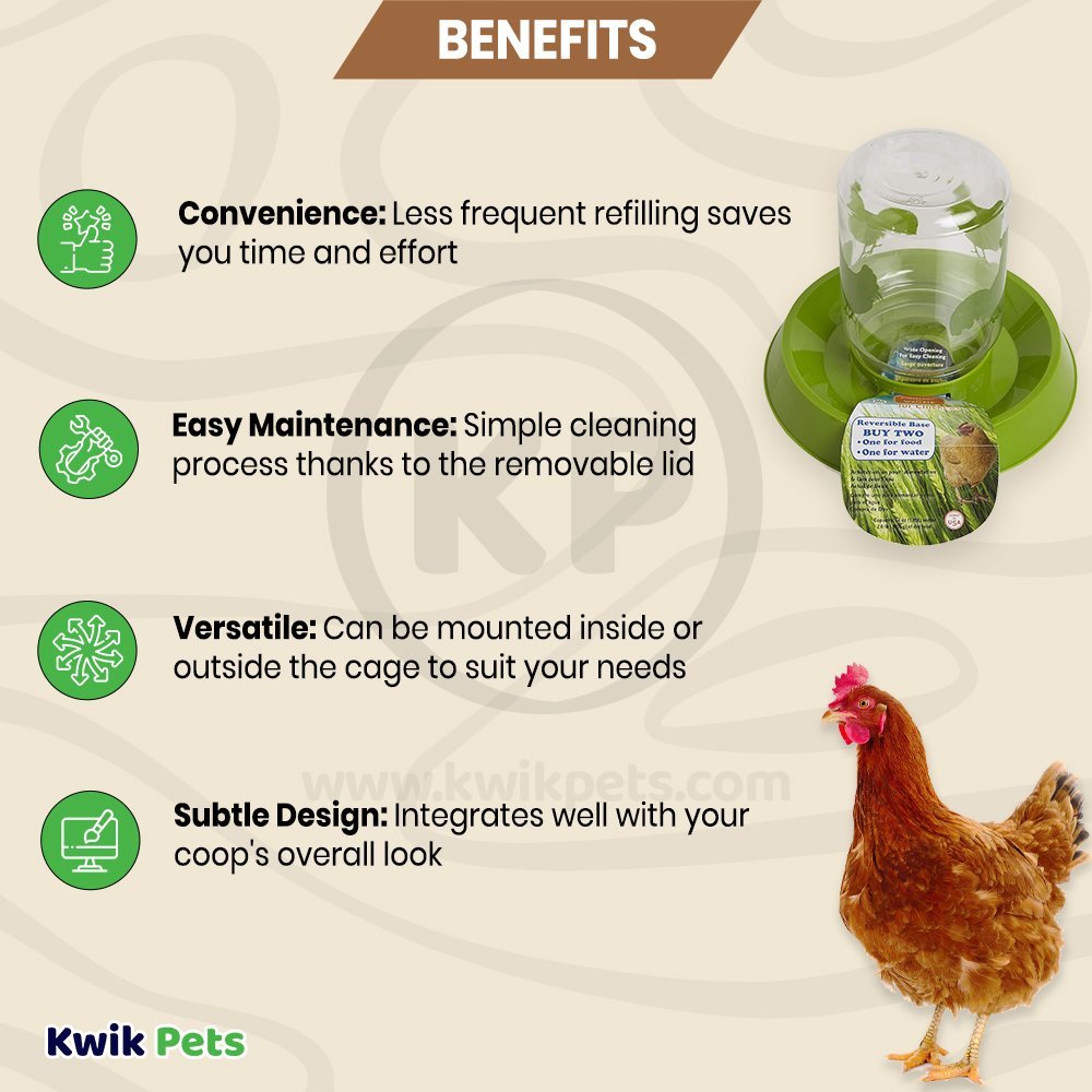 Benefits of Lixit Chicken Feeder Clear Green 64-oz