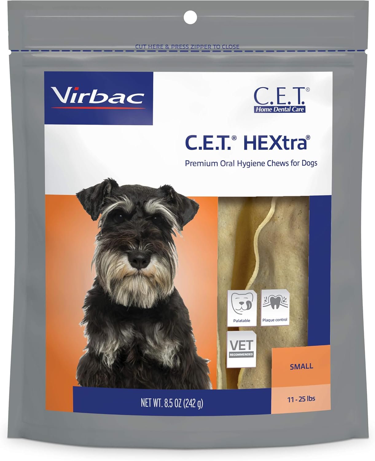 Virbac C.E.T. HEXtra Dental Chews for Dogs Small 30 Count