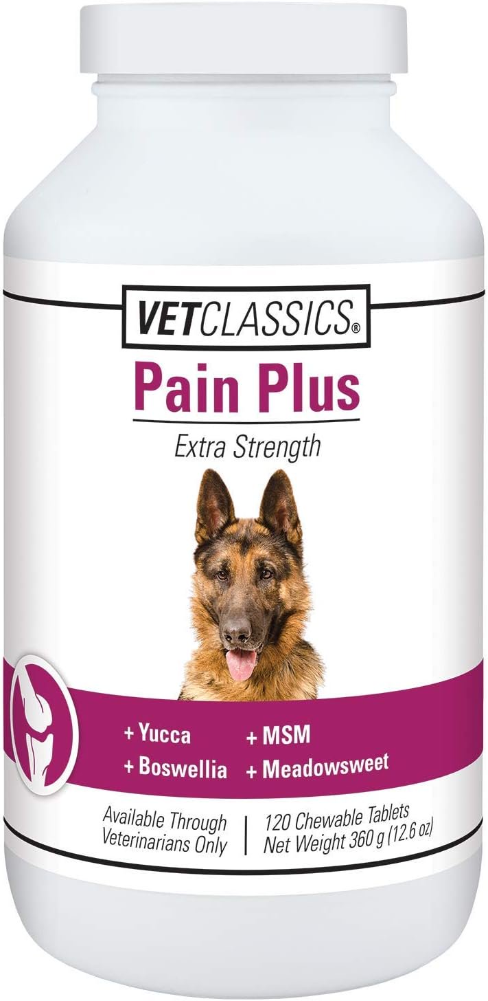 VetClassics Pain Plus Extra Strength Chewable Tablets Dog Supplement 120 Count
