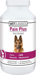 VetClassics Pain Plus Extra Strength Chewable Tablets Dog Supplement 120 Count