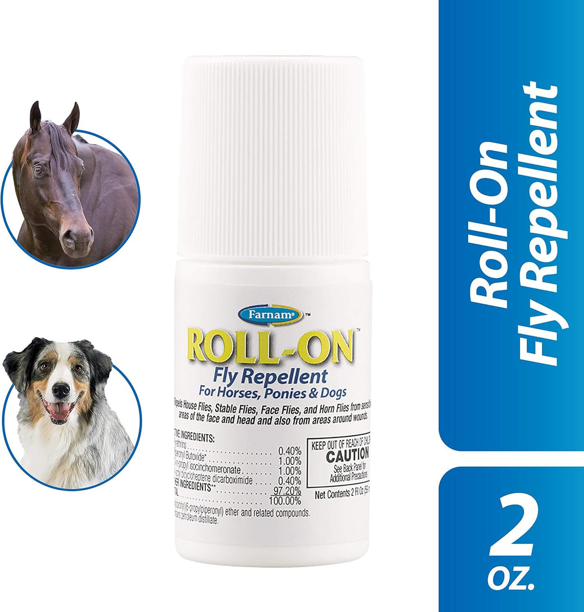 Farnam Roll-On Dog & Horse Fly Repellent 2-oz