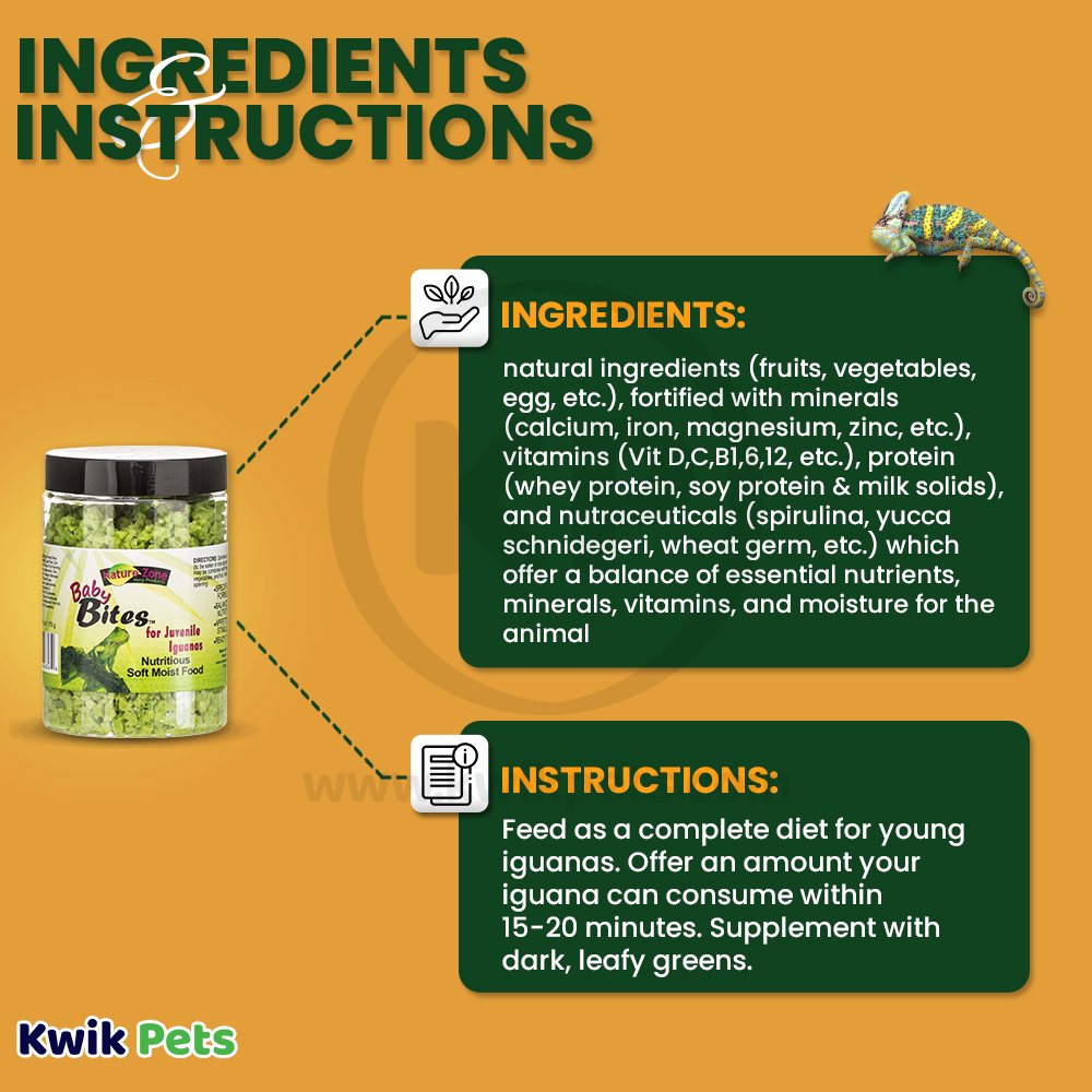 Nature Zone Juvenile Iguana Baby Bites Gel Food 6-oz, Kwik Pets