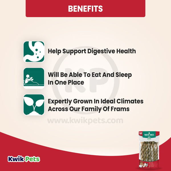 Oxbow Animal Health Timothy CLUB Hay Twists Small Animal Treat 6 Count, Kwik Pets