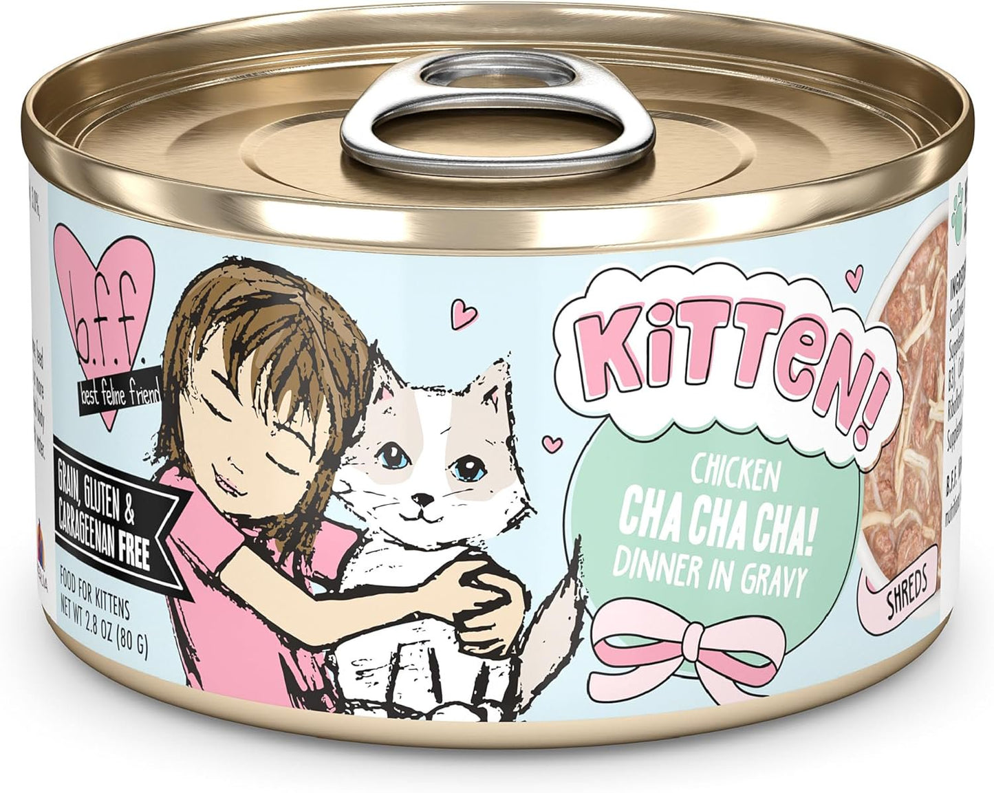Weruva B.F.F. Kitten Chicken Cha Cha Cha! Dinner in Gravy Wet Cat Food 2.8-oz, Kwik Pets