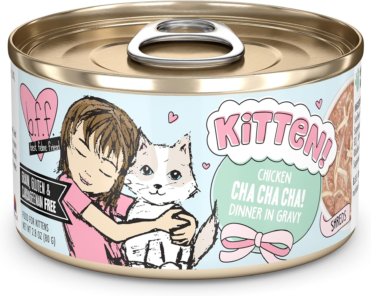 Weruva B.F.F. Kitten Chicken Cha Cha Cha! Dinner in Gravy Wet Cat Food 2.8-oz, Kwik Pets
