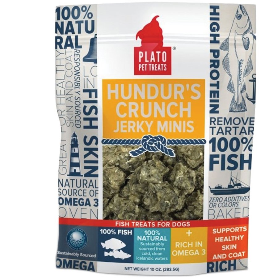 Plato Hundur's Crunch Jerky Minis Fish Dog Treats 10-oz, Kwik Pets