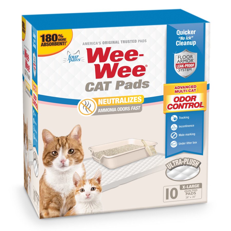 Four Paws Wee-Wee Cat Pads Unscented 10 Count 28 in X 30 in