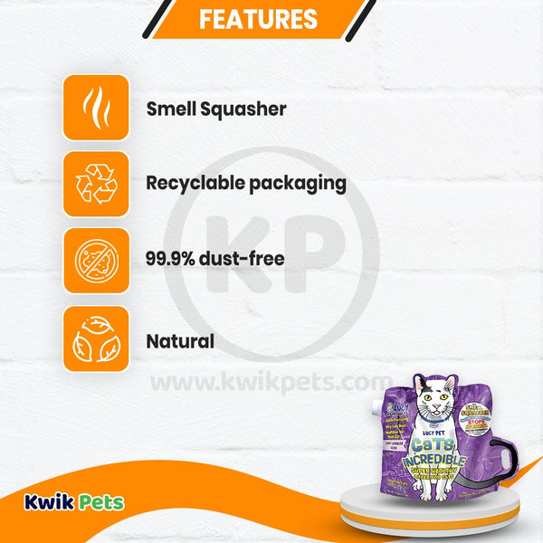 Lucy Pet Products Cats Incredible Clumping Litter Light Lavender Scent 14-lb, Kwik Pets