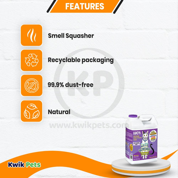 Lucy Pet Products Cats Incredible Clumping Litter Light Lavender Scent 20-lb, Kwik Pets