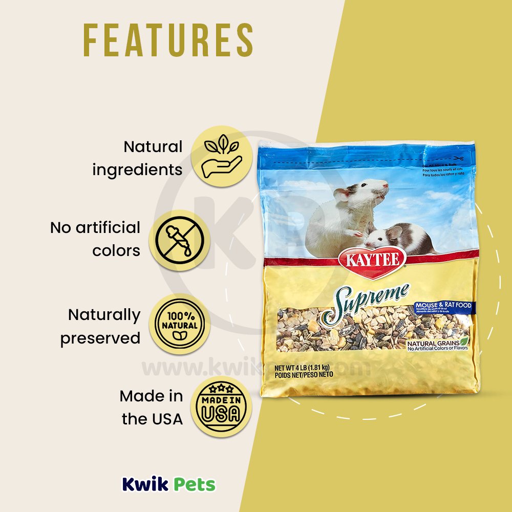 Kaytee Supreme Mouse and Rat Food, 4-lb, Kaytee