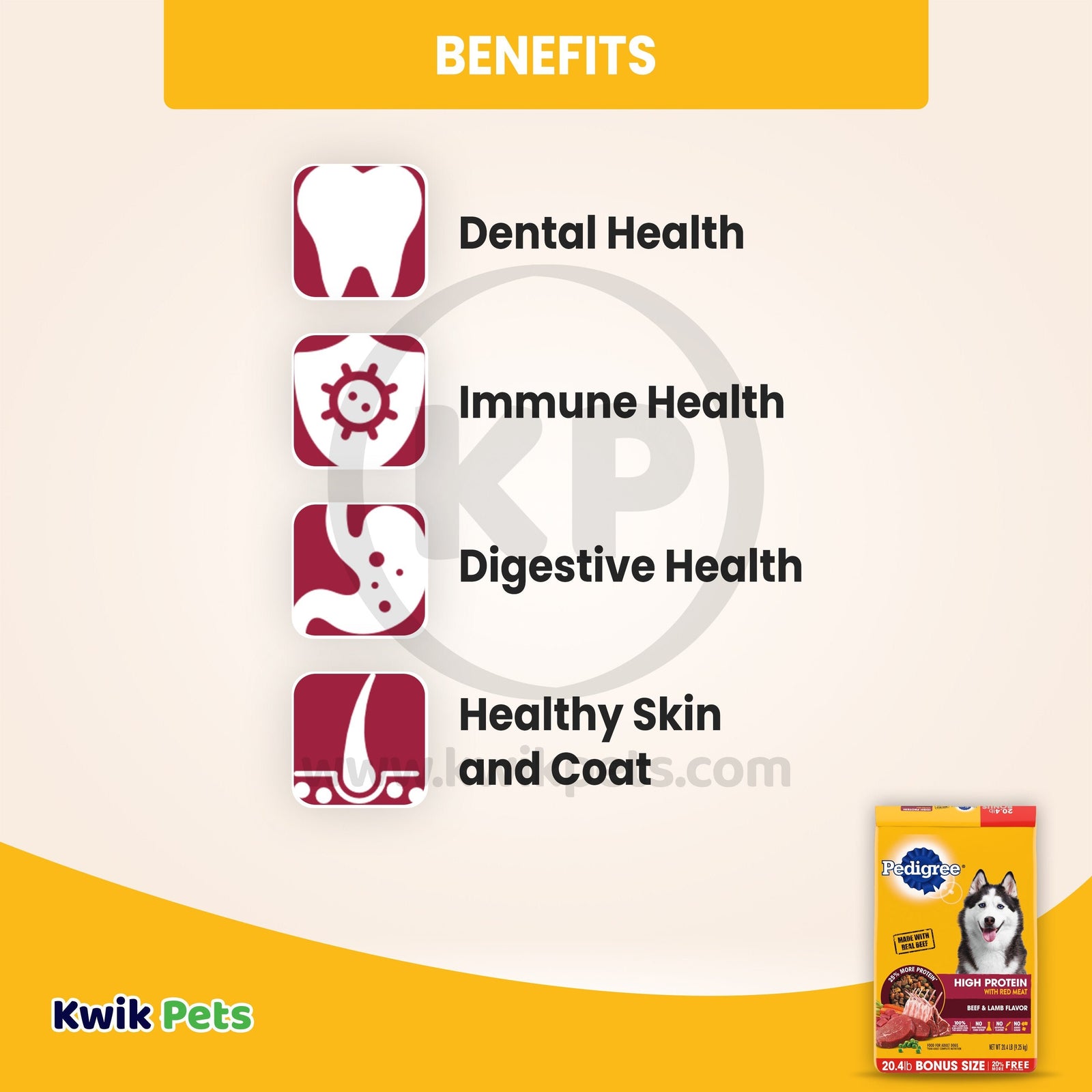 Benefits of Pedigree High Protein Adult Dry Dog Food Beef & Lamb 20.4 lb