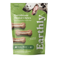 Earthly Earthbones Dental Chew Dog Treats Medium 10 Count 11.3-oz